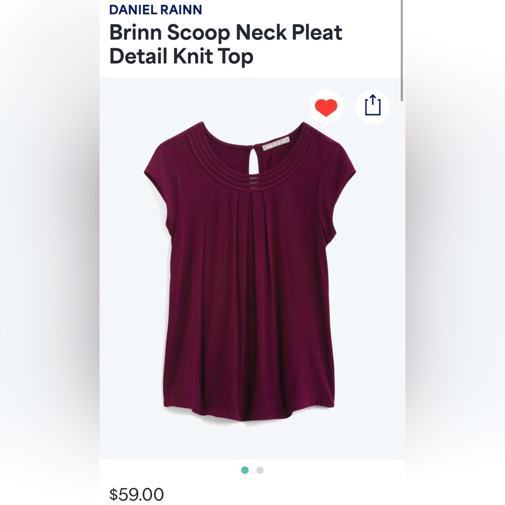 Brinn Scoop Neck Pleat Detail Knit Top - NEW